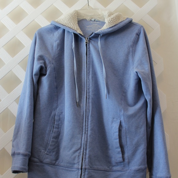 Ladies Blue LL Bean Zip UP Hooded Jacket Size SM - Picture 1 of 4